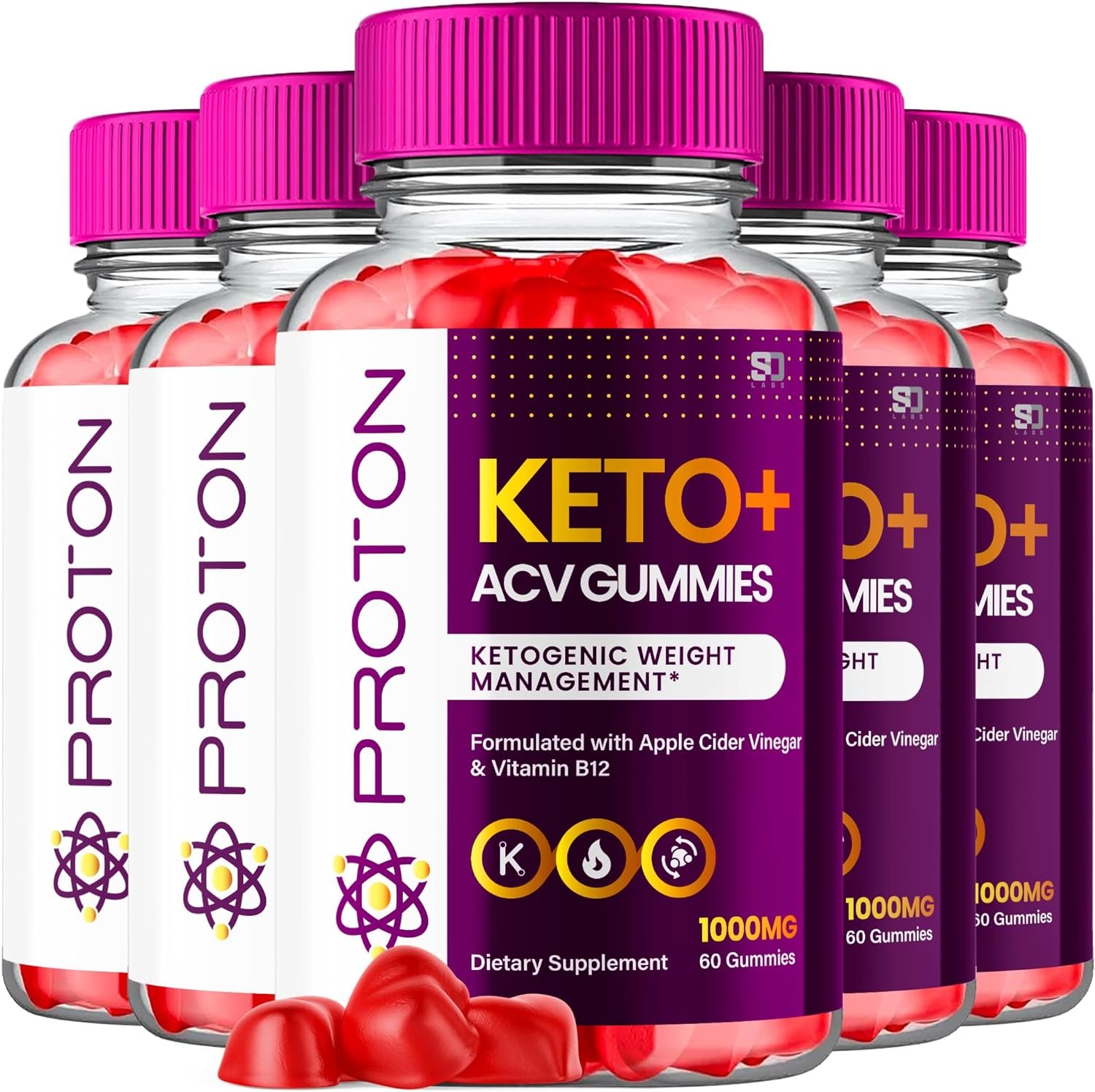 (2 Pack) Proton Protein Keto ACV Gummies Advanced Weight Loss 1000 MG, Proton Keto ACV Gummies Keto + ACV Apple Cider Vinegar Supplement Pure Proton Keto+ACV Vitamin B12 B6 Beet Root (120 Gummies)