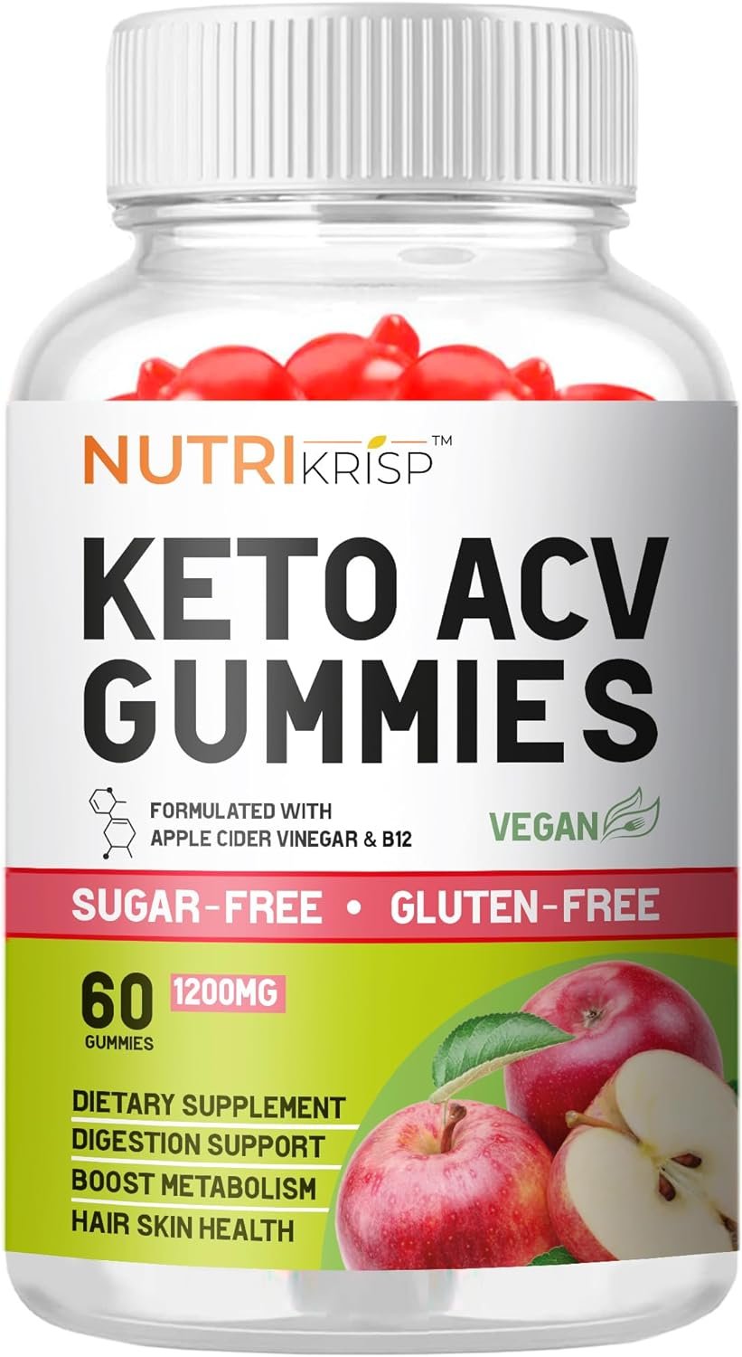 Keto ACV Gummy for Advanced Weight Loss  Rapid Belly Fat Burn - Sugar Gluten Free Pro Active Super Apple Cider Vinegar Diet Supplement for Men Women - Support Digestion Metabolism Hair Skin (1200MG)