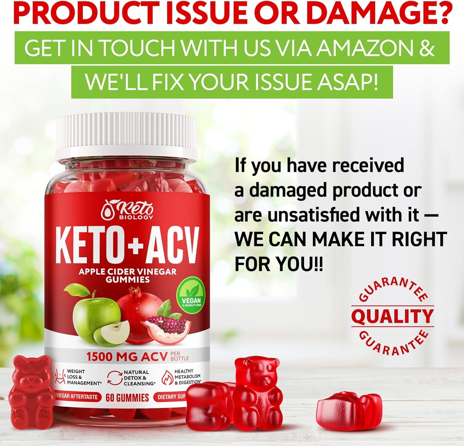 Keto ACV Gummies 1500 mg - ACV Keto Gummies for Weight Loss  Detox - Vegan Apple Cider Vinegar Gummies for Ketosis, Metabolism  Energy - AC Keto, 60 Gummies