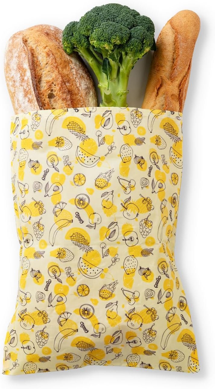 PEELO Beeswax Food Wrap Bag, Bee Wrap Sustainable Food Storage Wraps, Beeswax Bags Reusable, Beeswax Wraps for Food Reusable, Fruit Design, XXL