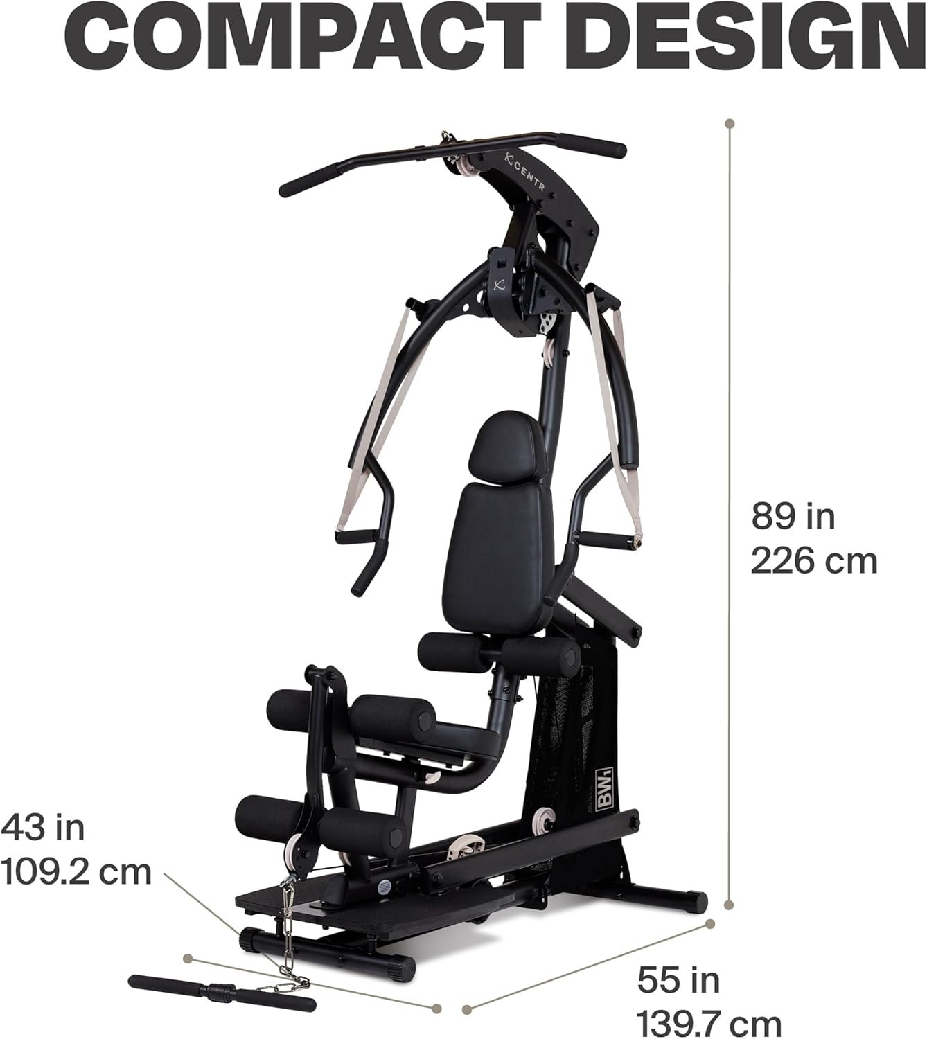 Centr Body Weight Home Gym Machine - Upper  Lower Body Weight Machine  Home Gym System with Multifunctional Cable for Full Body Workout Set - Exercise Equipment with Leg Extension  Leg Curl Station