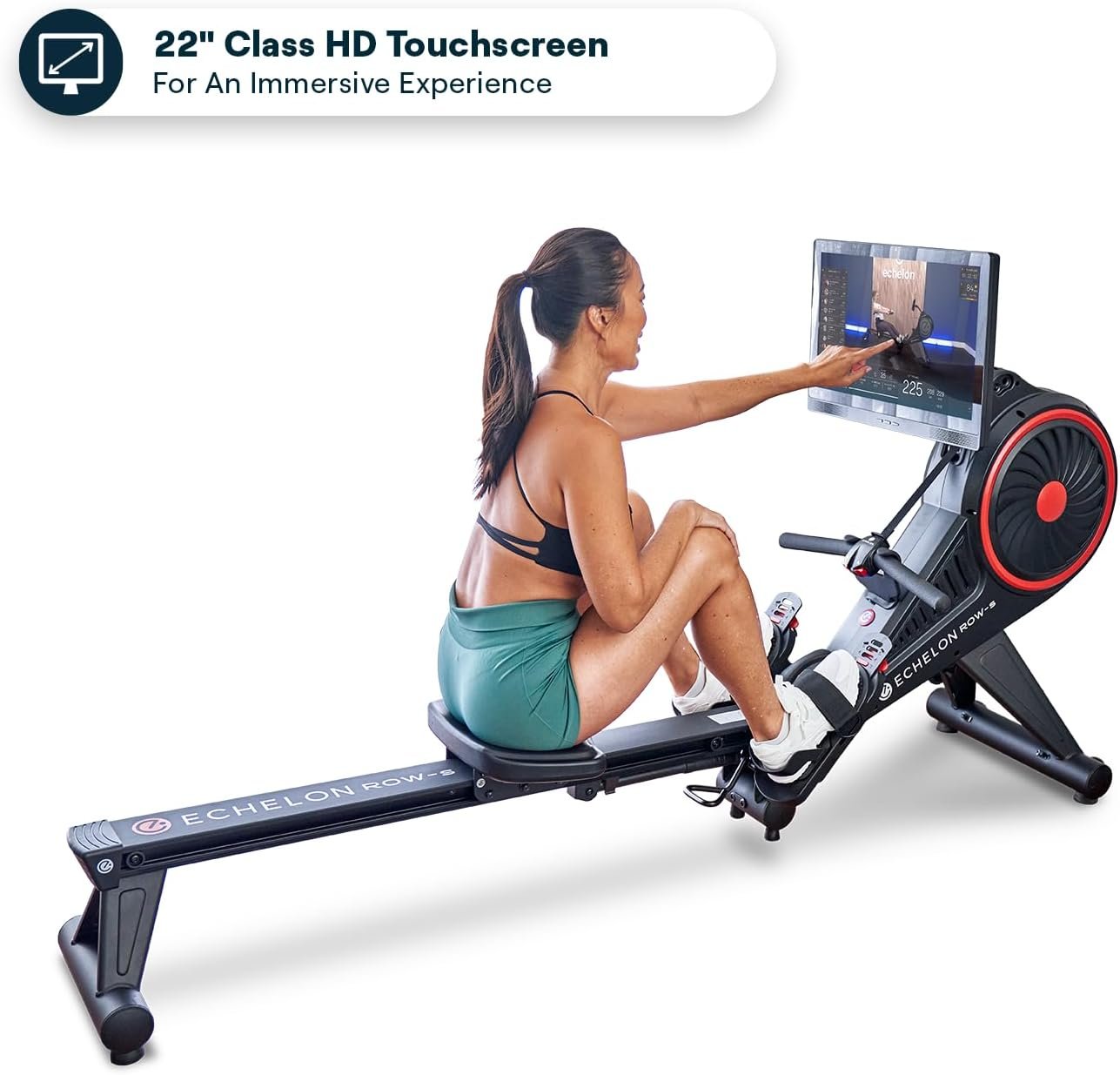 Echelon Row S, + 30-Day Free Echelon Membership, 22in Screen, Indoor Rowing Machine, Rower for Home Gym, Live and On-Demand Classes, Total Body Workout, Low Impact, (Renewed Premium)