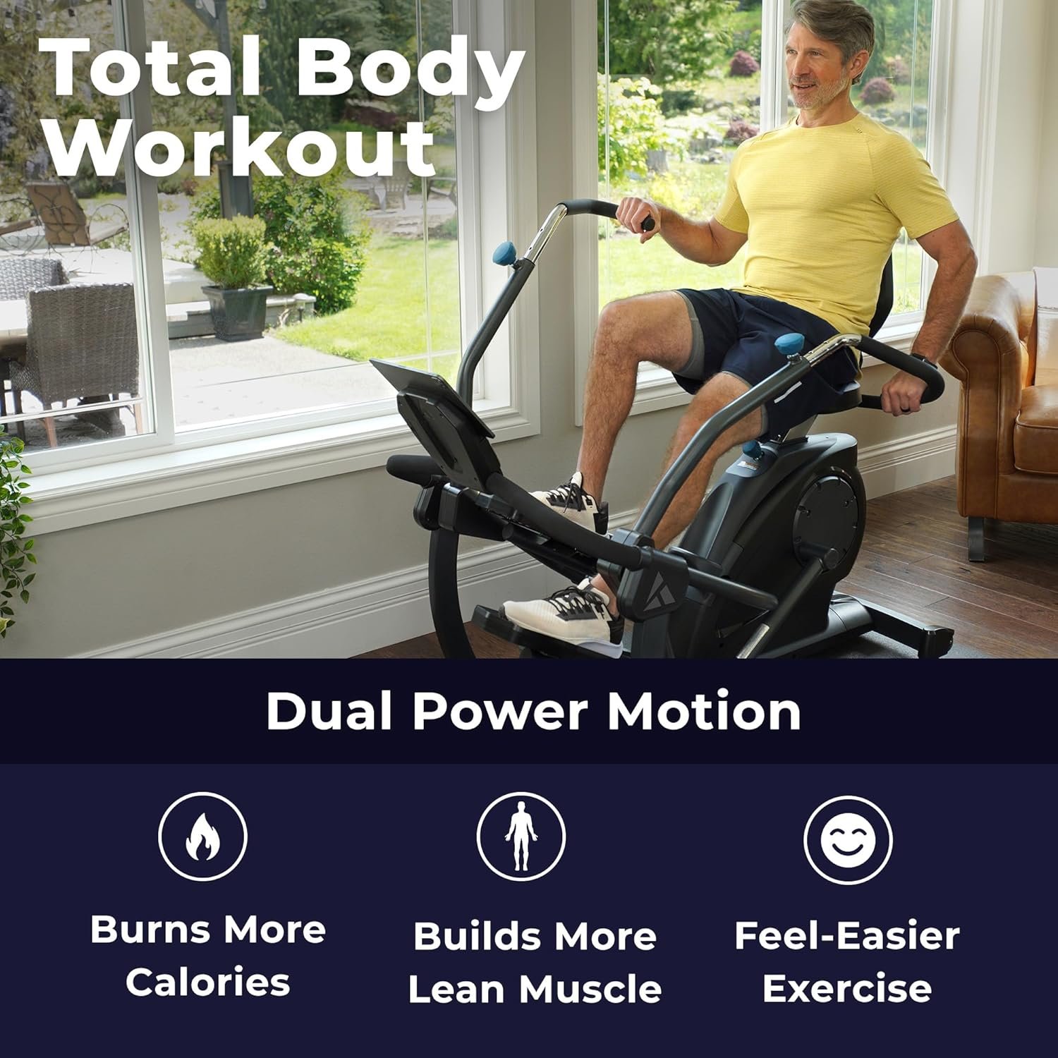 FreeStep LT1 Recumbent Cross Trainer Stepper - Zero-Impact Exercise w/Pateneted Physical Therapy Stride Technology, Whisper-Quiet, Multi-Position Arms, Free App w/Trainer-Led Workouts