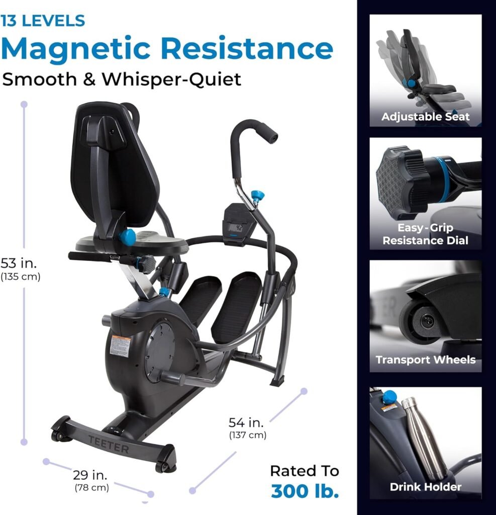 FreeStep LT1 Recumbent Cross Trainer Stepper - Zero-Impact Exercise w/Pateneted Physical Therapy Stride Technology, Whisper-Quiet, Multi-Position Arms, Free App w/Trainer-Led Workouts