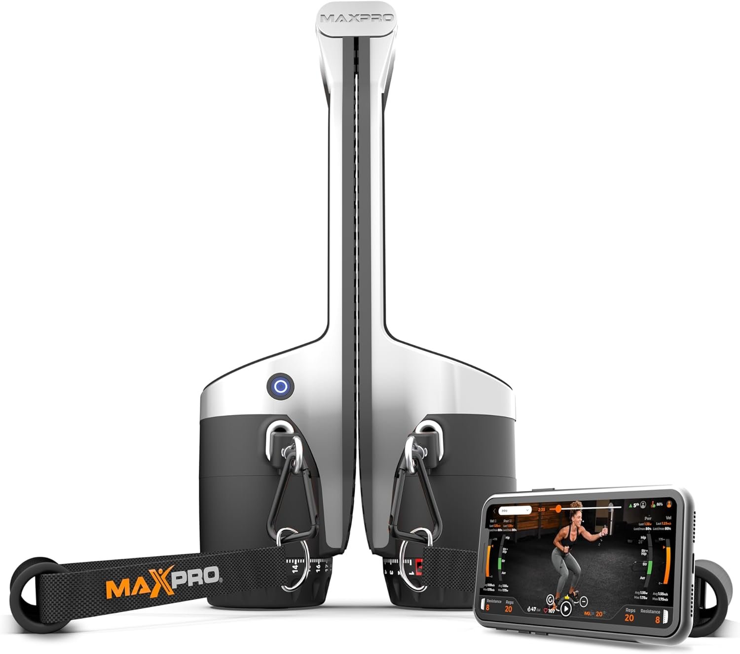 MAXPRO Fitness: Cable Home Gym | As Seen on Shark Tank | Versatile, Portable, Bluetooth Connected | Strength, HIIT, Cardio, Plyometric, Powerful 5-300lbs Resistance