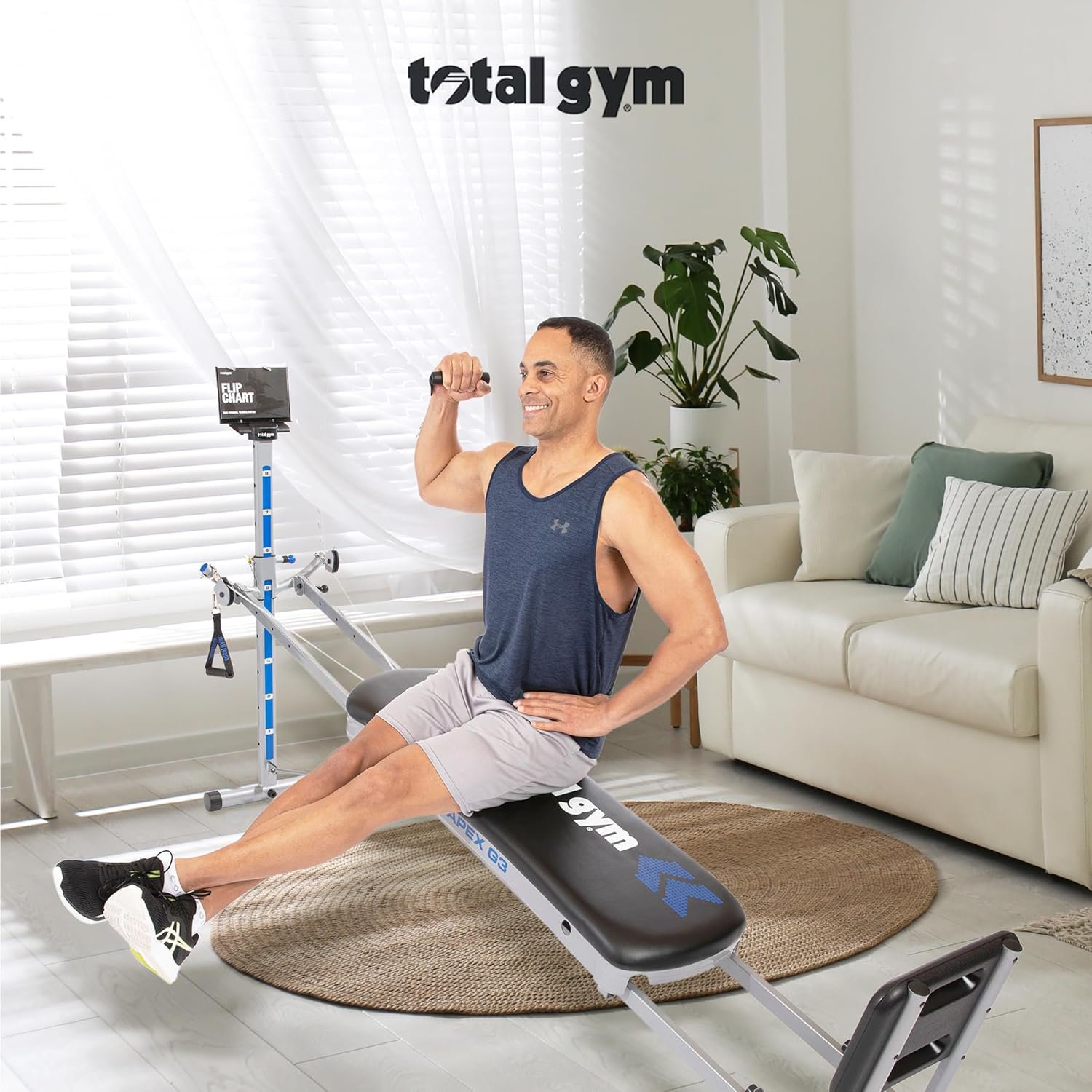 Total Gym APEX Versatile Indoor Home Gym Workout Total Body Strength Training Fitness Equipment