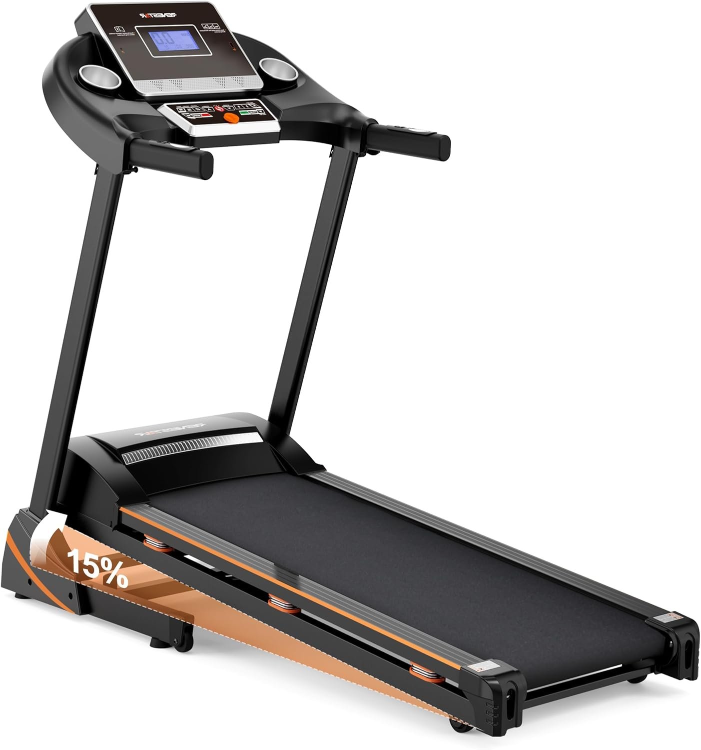 Treadmills for Home, Treadmill with 0-15% Auto Incline, 3HP Folding Treadmill for Running Walking with 280LBS Weight Capacity, Incline Treadmill Equipped with Bluetooth  Pulse Monitor