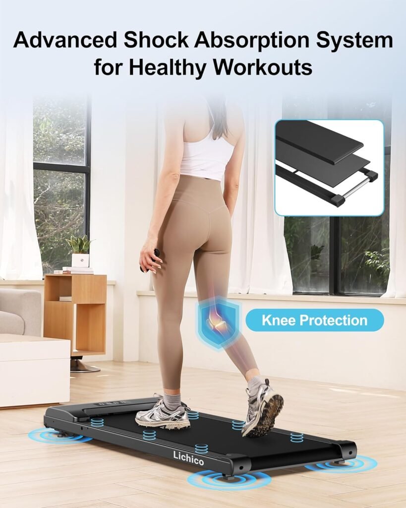 Under Desk Treadmill, 2 in 1 Portable Folding Treadmill, 2.5-3.0HP Brushless Motorized Electric Walking Treadmill, Larger Running Area, Small Mini Walking Pad Running Machine for Home