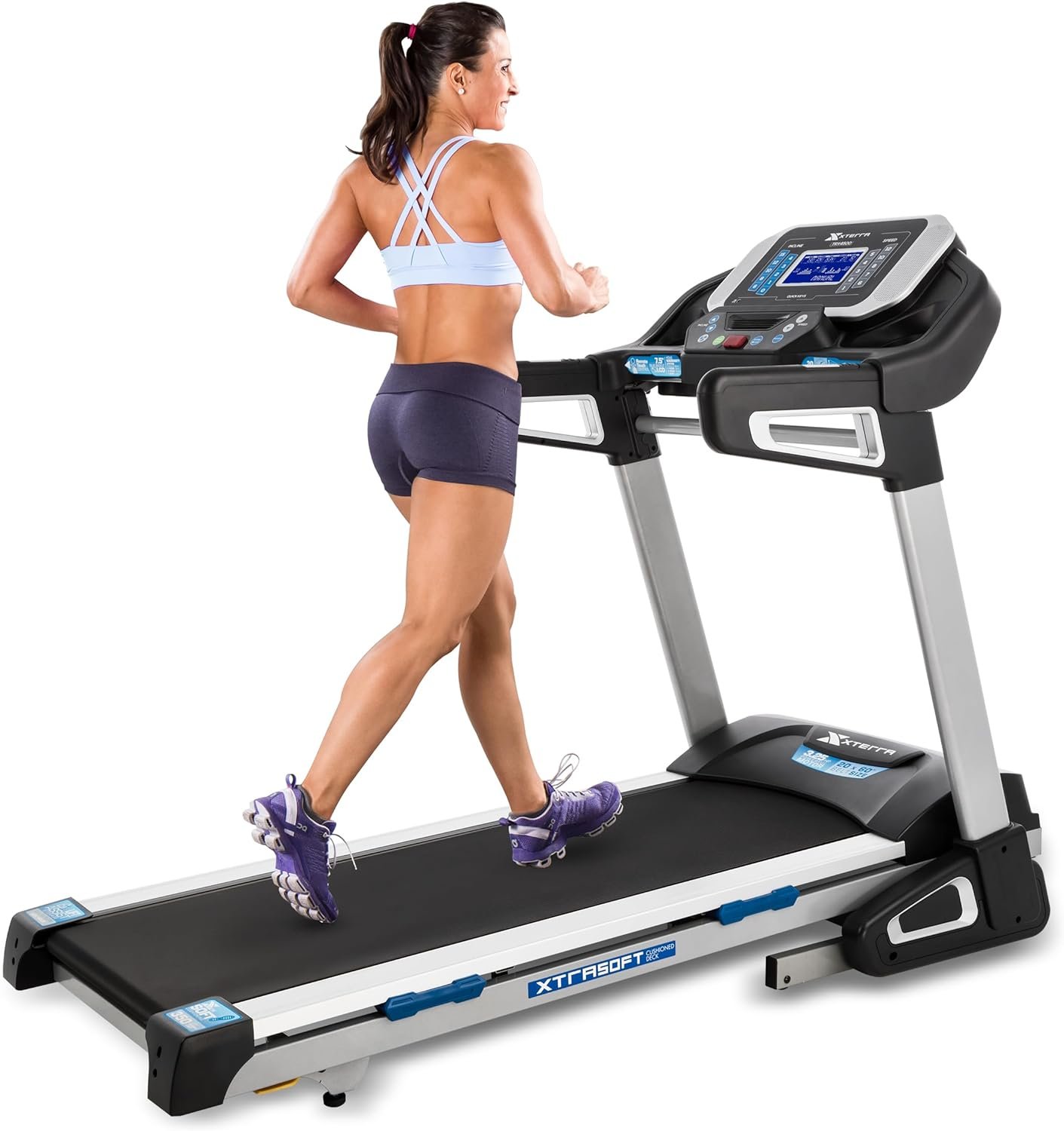 XTERRA Fitness Sport Series Premium Folding Smart Treadmill, Handlebar Speed and Incline Controls, Large XTRASoft Cushioned Running Deck, Built-in FTMS-Enabled Bluetooth with XTERRA+ Fitness App