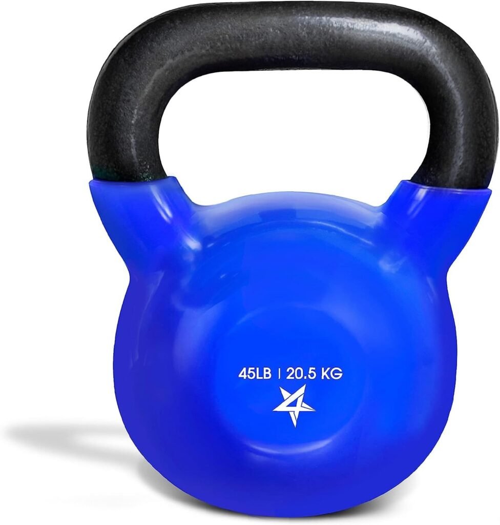 Yes4All 5-65lbs Kettlebells Vinyl Coated Cast Iron for Dumbbell Weights Exercises, Gym, Fitness, Full Body Workout Equipment Push up, Grip and Strength Training